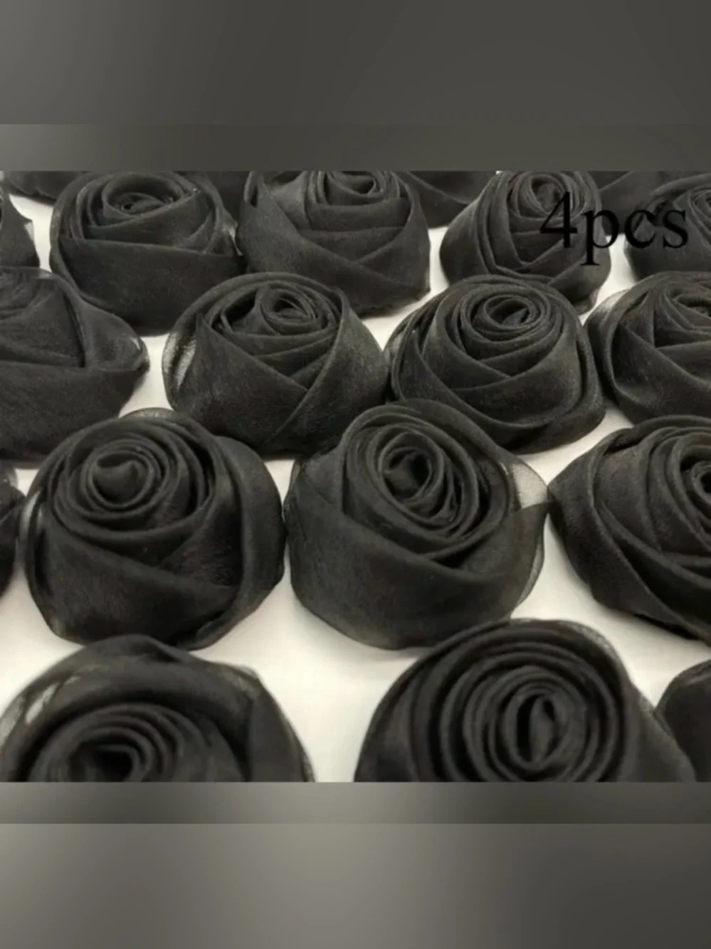Gauze Champagne Roses 3D Floral Fabric Applique Sew On Craft 4pc New